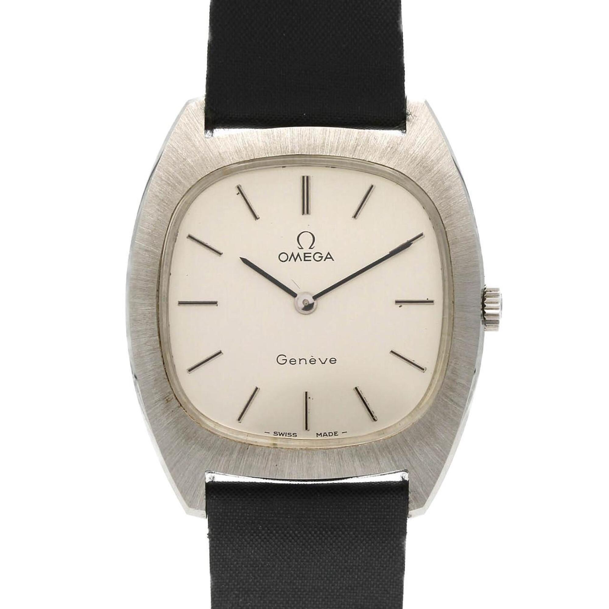 Omega Geneve Stainless Steel Watch Manual Winding